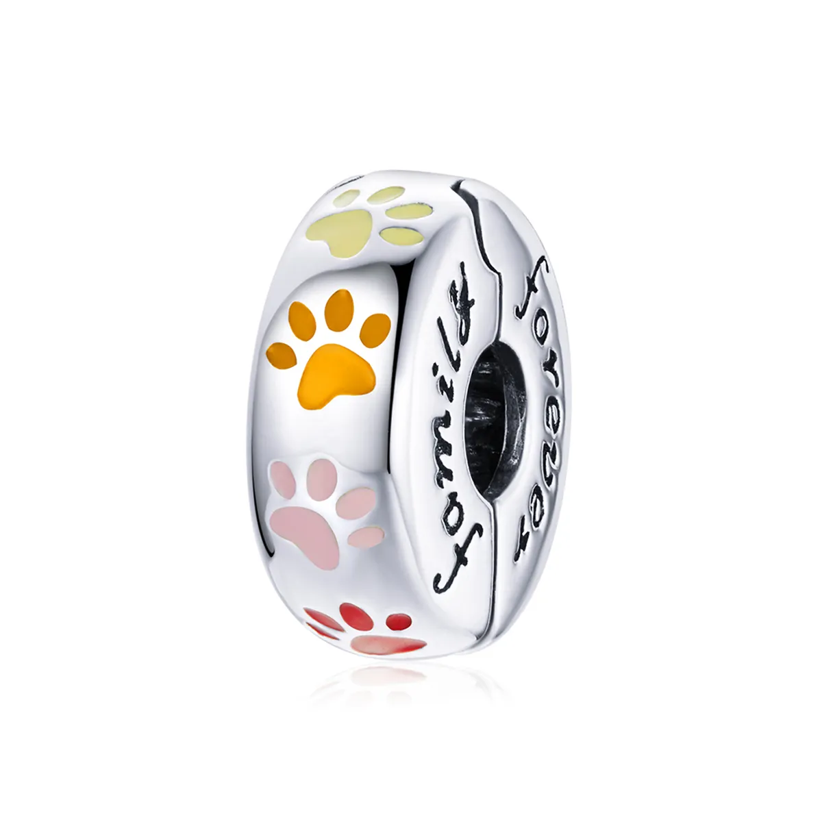 Pandora Style Silver Charm, Colorful Enamel Claw Prints - SCC1850