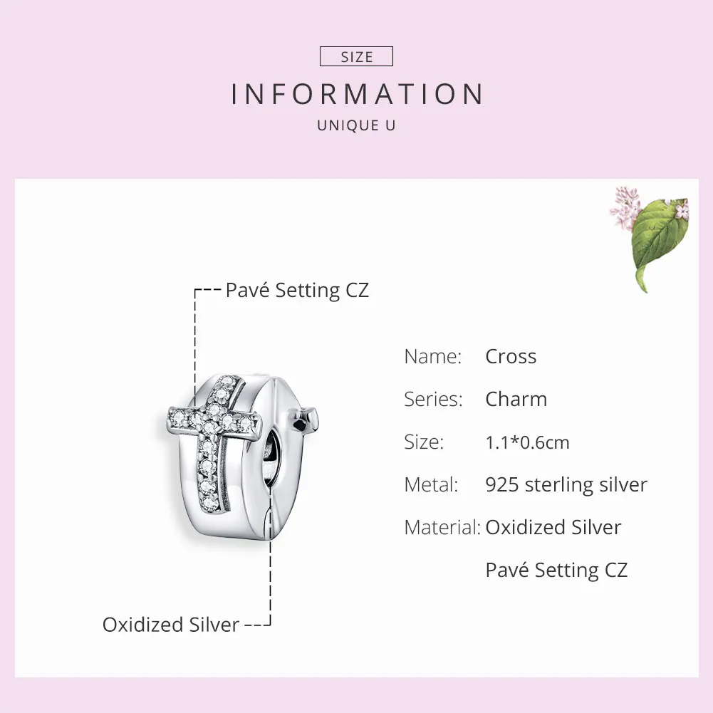 Pandora Style Silver Charm, Cross - SCC1497