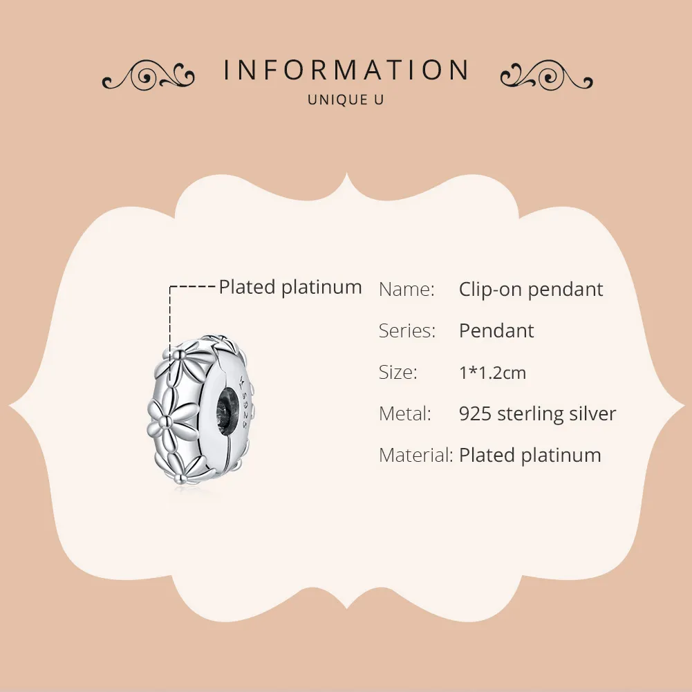 Pandora Style Silver Charm, Daisy - SCC1795