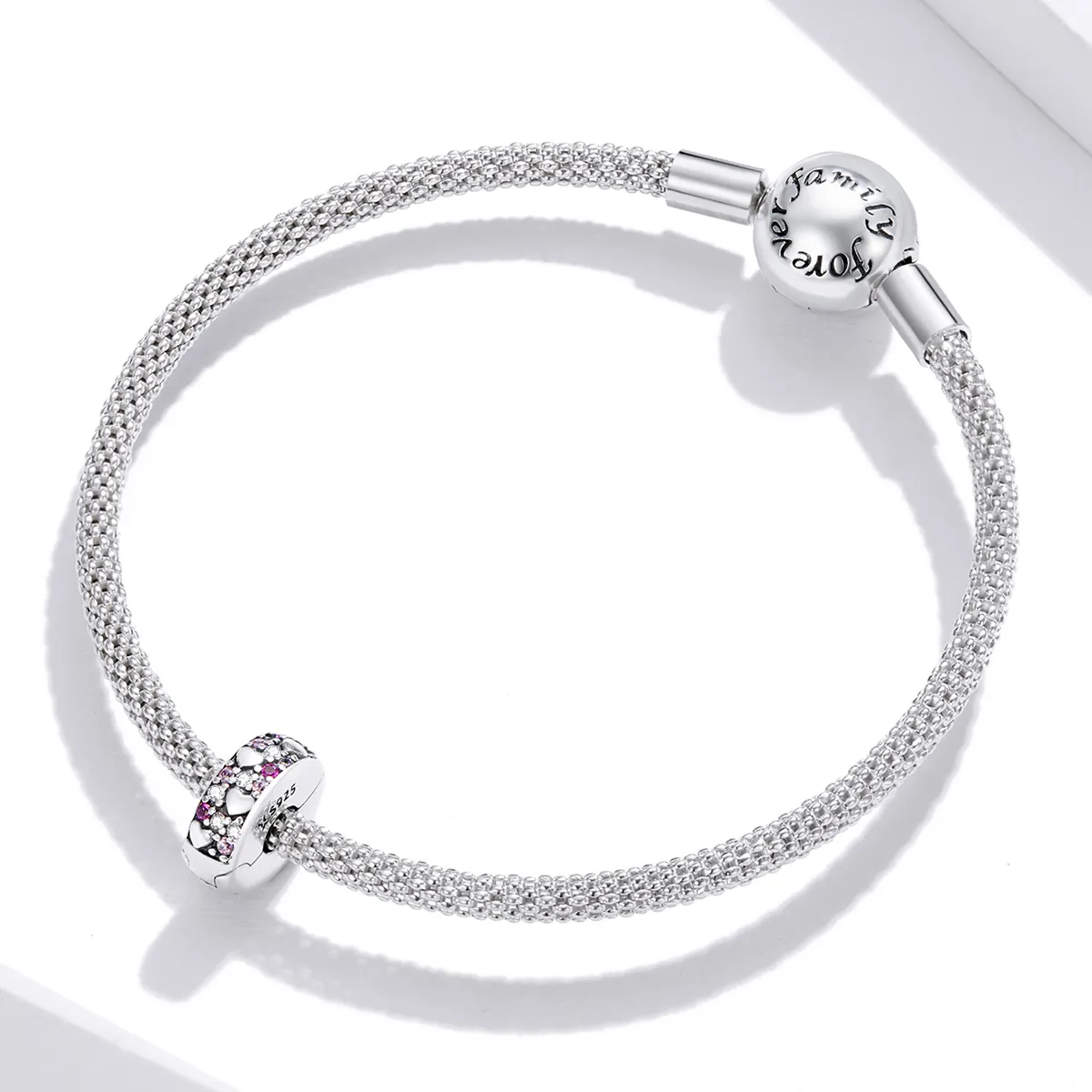 Pandora Style Silver Charm, Shining Love - SCC1745