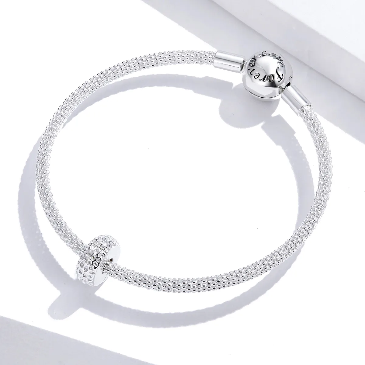 Pandora Style Silver Charm, Texture - SCC1490