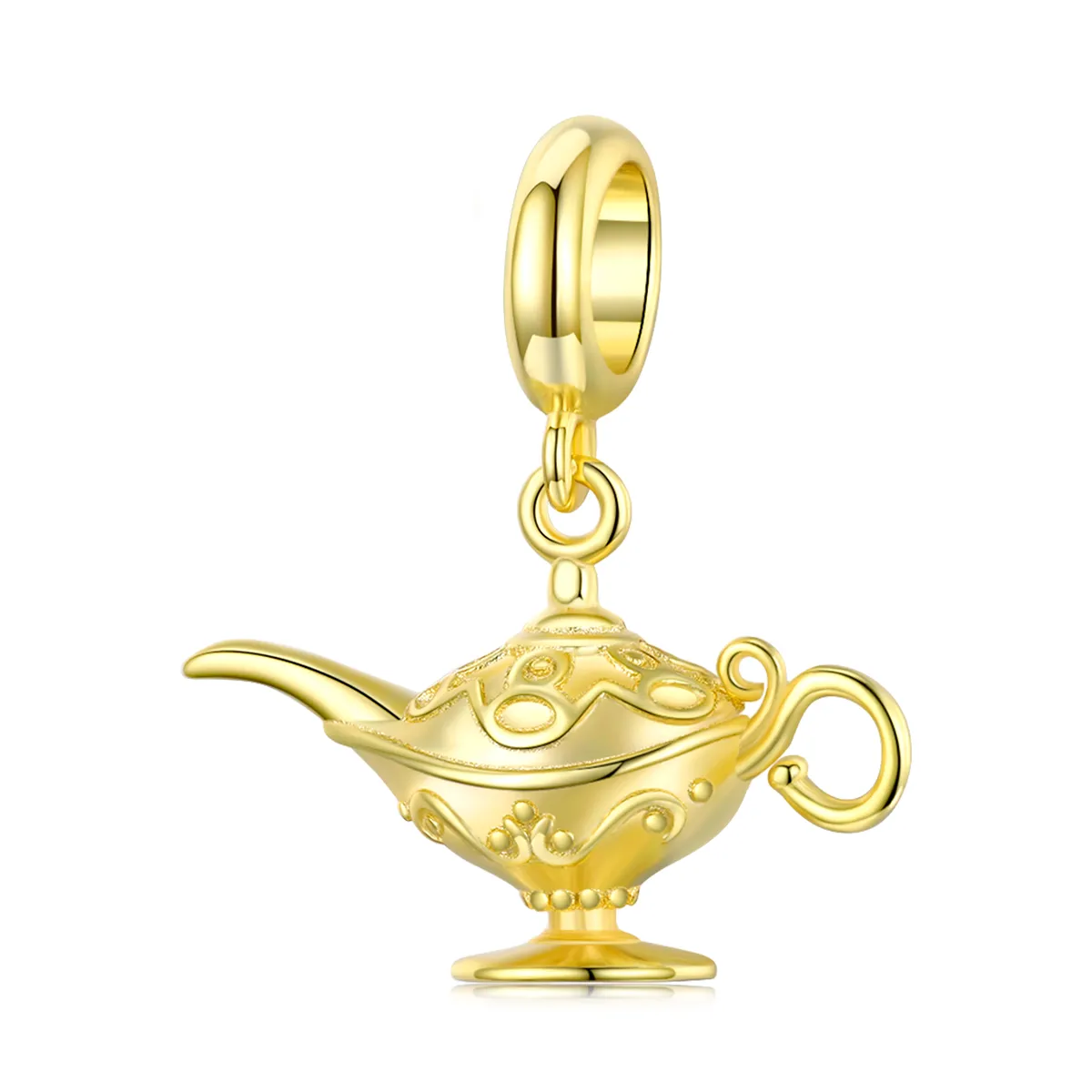 Pandora Style Dangle Charm, Golden Magic Lamp - SCC1819