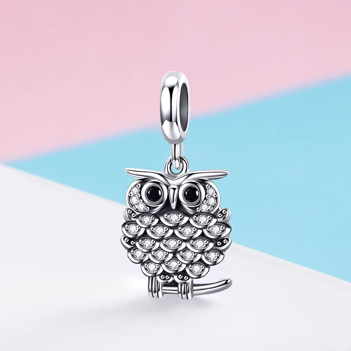 Pandora Style Silver Bangle Charm, A Budding Owl - SCC949