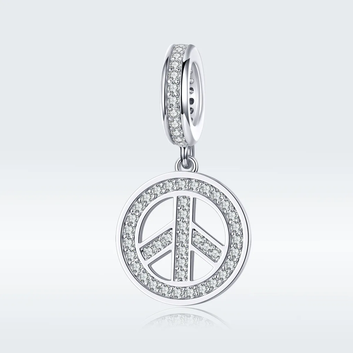 Pandora Style Silver Bangle Charm, Anti-War - SCC1367