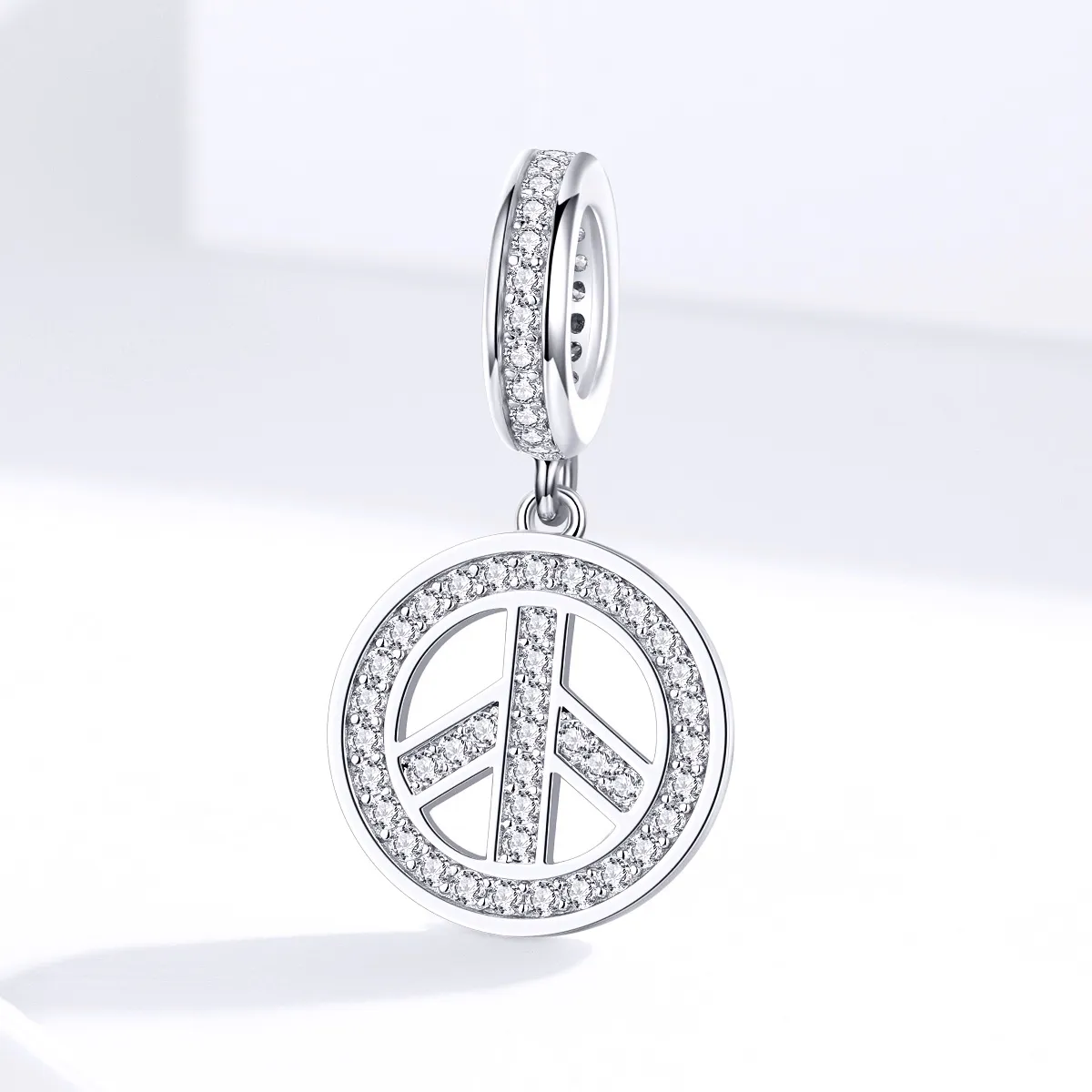 Pandora Style Silver Bangle Charm, Anti-War - SCC1367