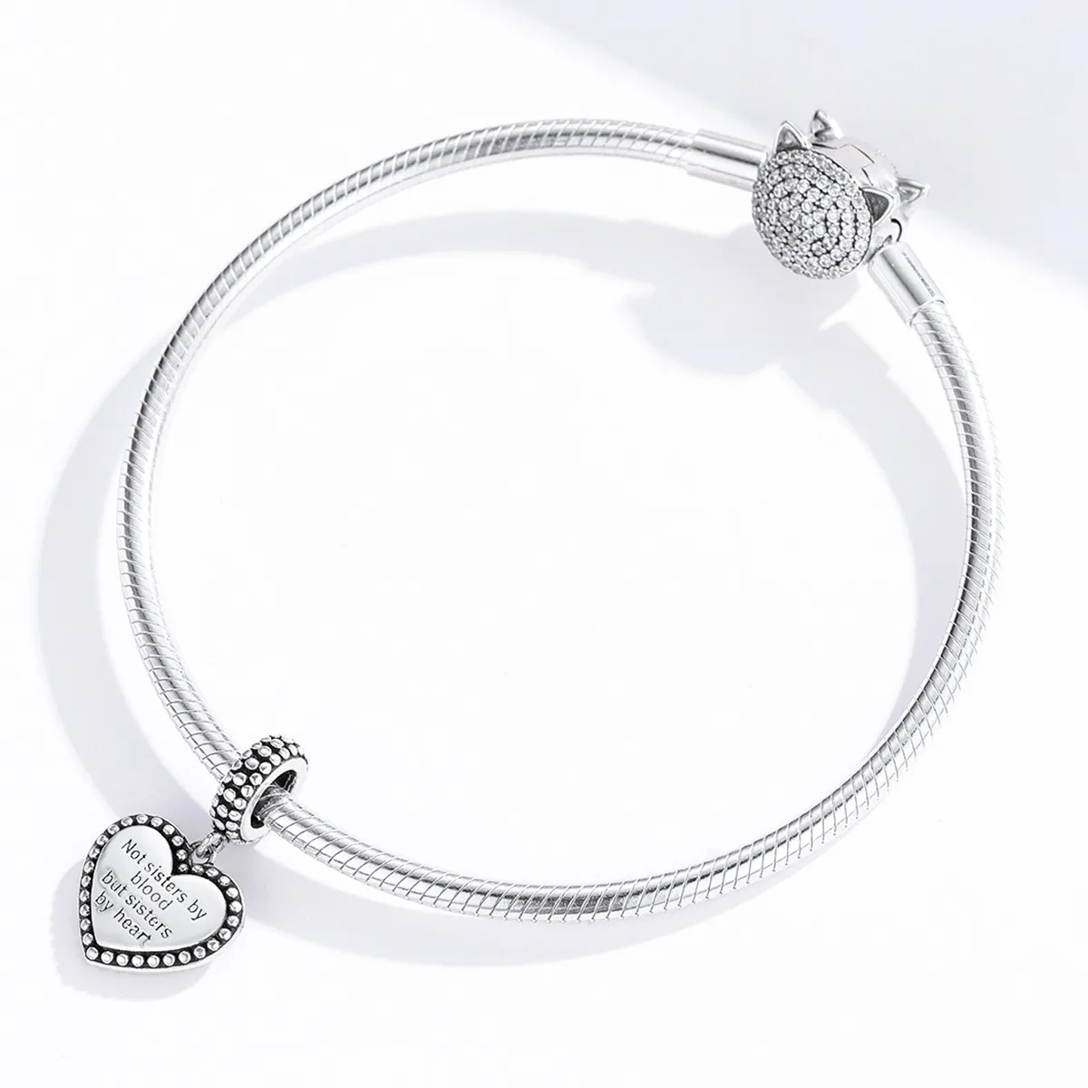 Pandora Style Silver Bangle Charm, Bestie - SCC1396