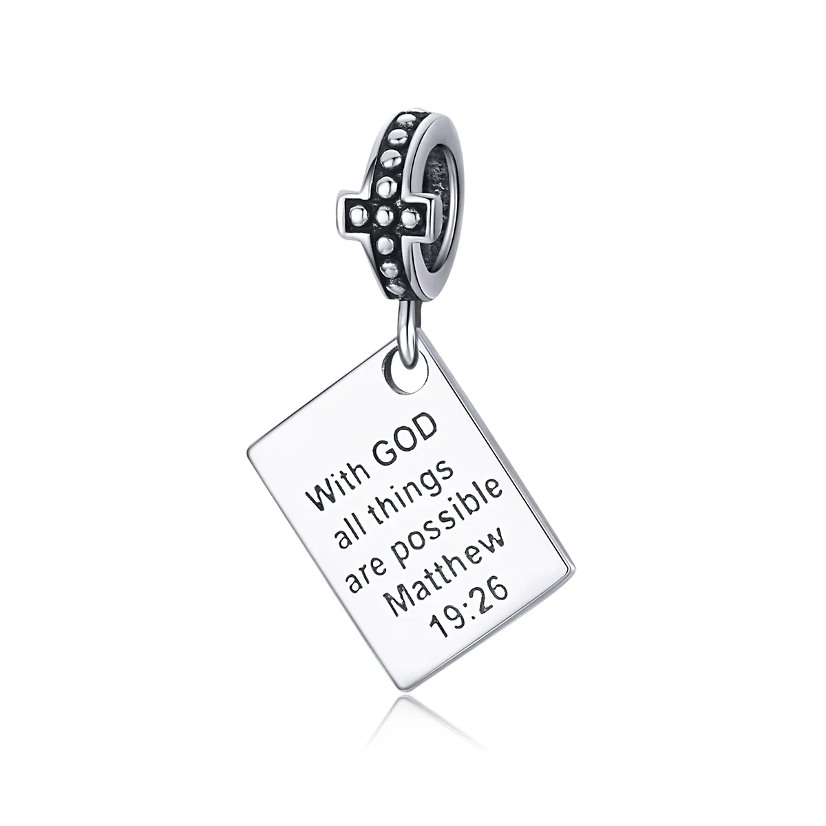 Pandora Style Silver Bangle Charm, Bible - SCC1424