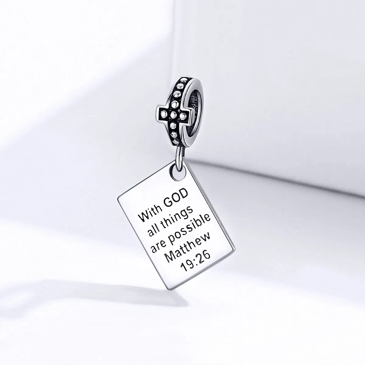 Pandora Style Silver Bangle Charm, Bible - SCC1424