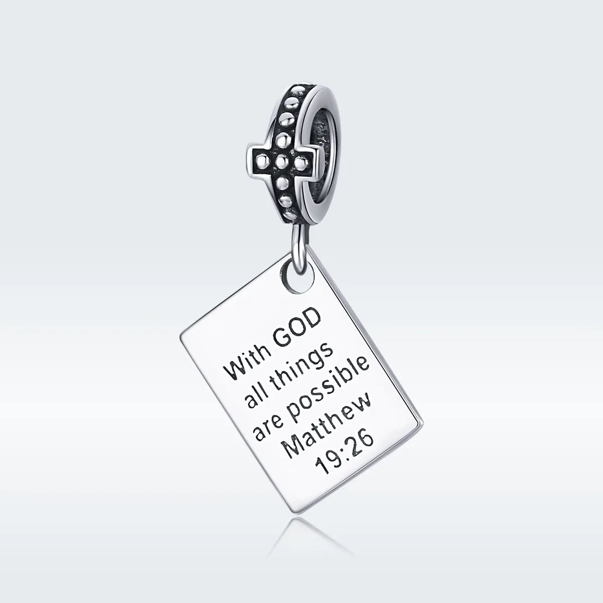 Pandora Style Silver Bangle Charm, Bible - SCC1424