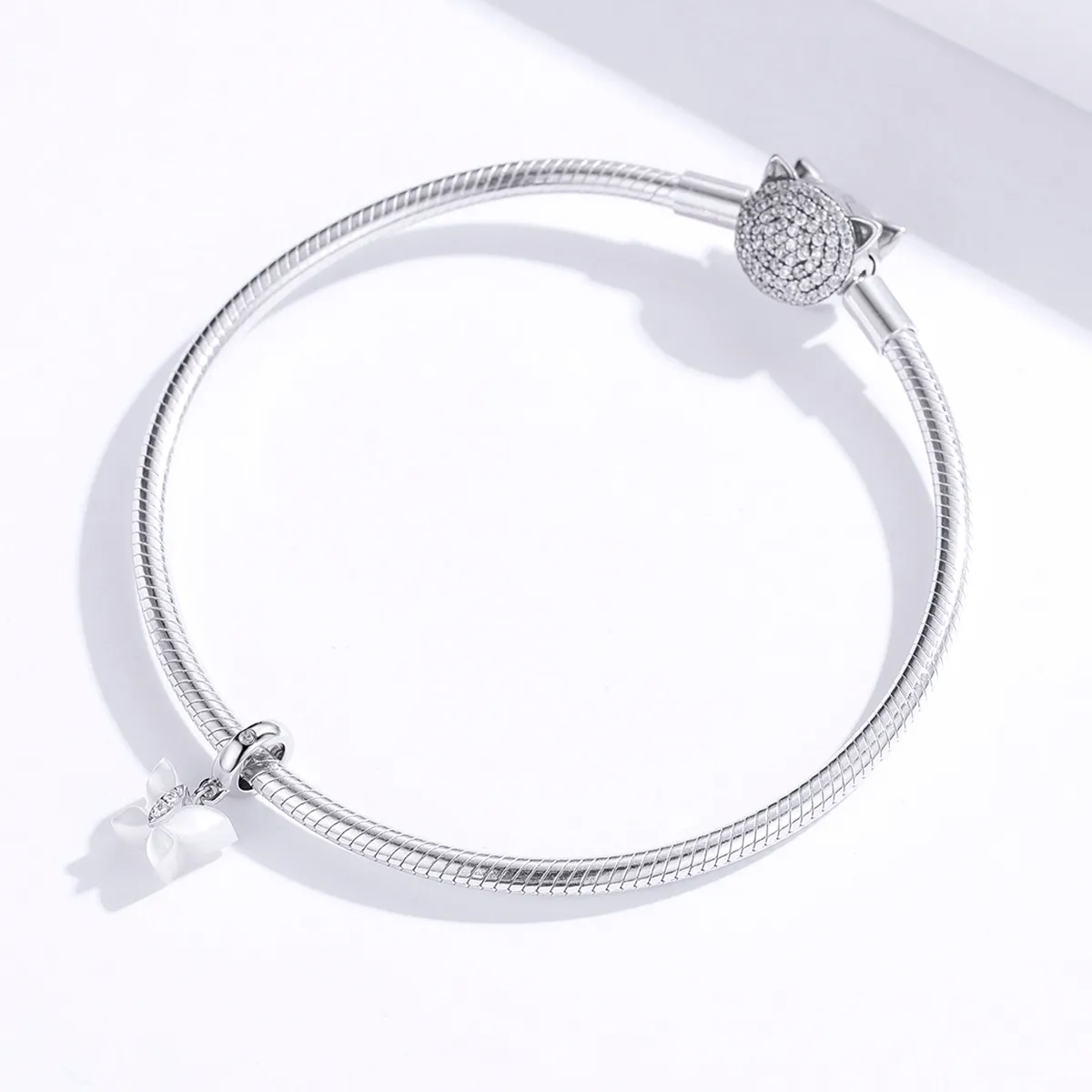 Pandora Style Silver Bangle Charm, Butterfly - SCC1414