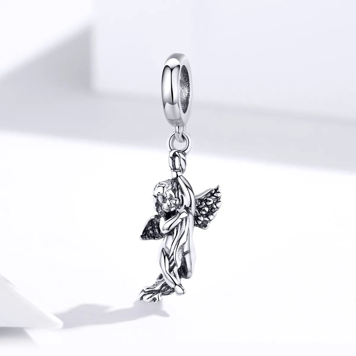 Pandora Style Silver Bangle Charm, Cupid - SCC1405