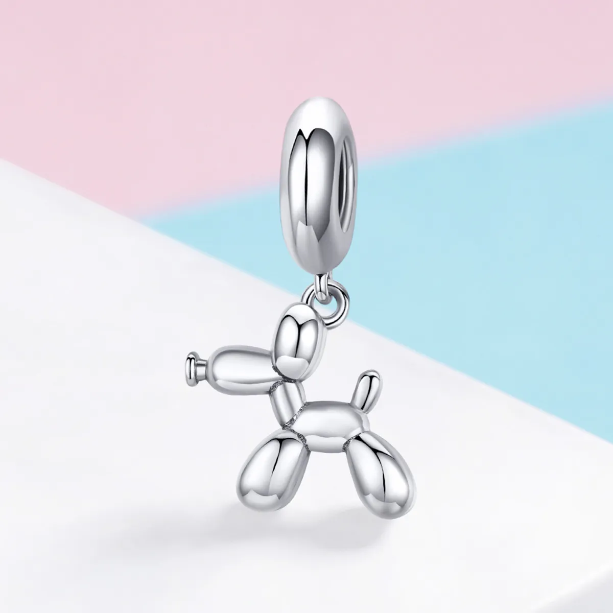 Pandora Style Silver Bangle Charm, Cute Balloon Dog - SCC981