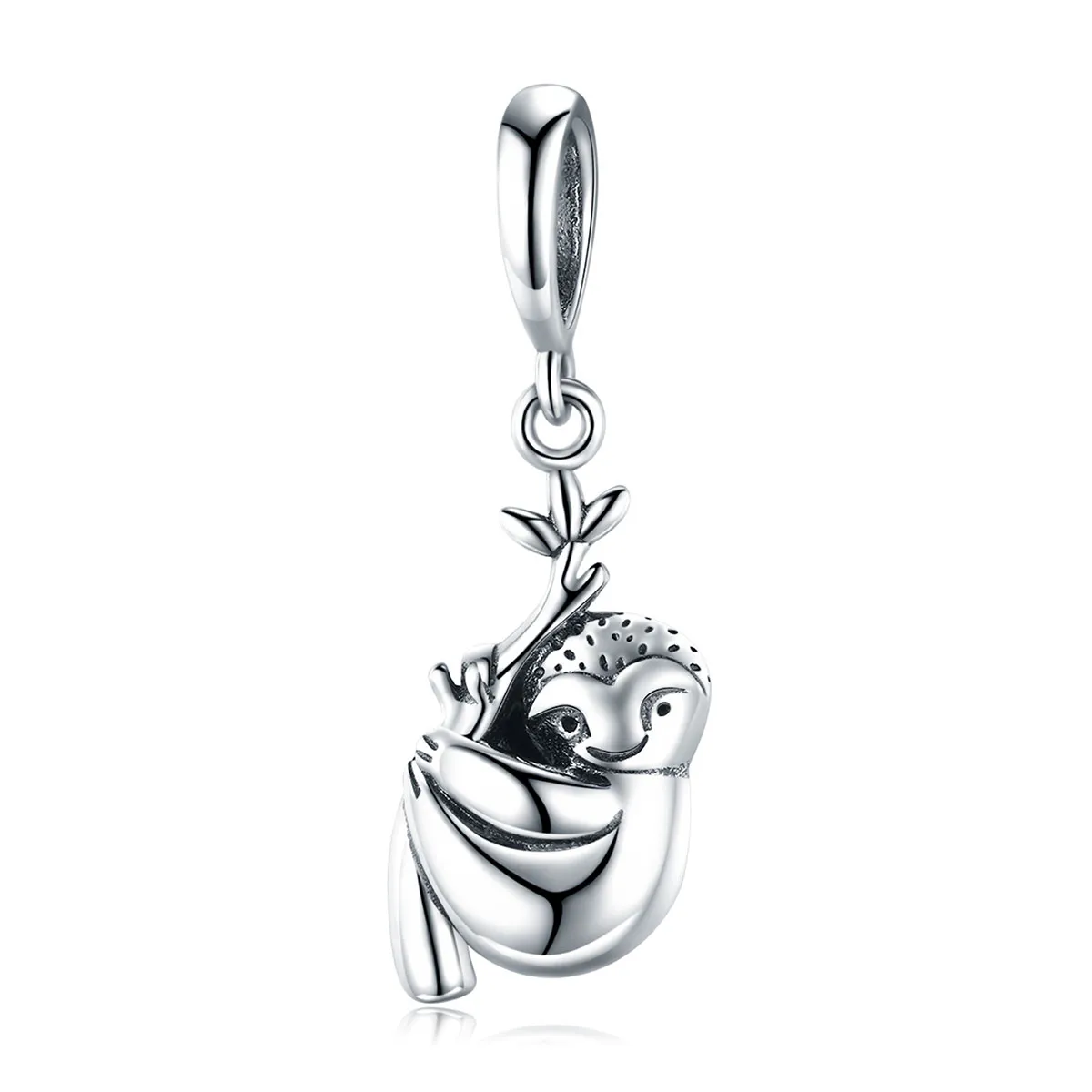 Pandora Style Silver Bangle Charm, Cute Sloth - SCC866