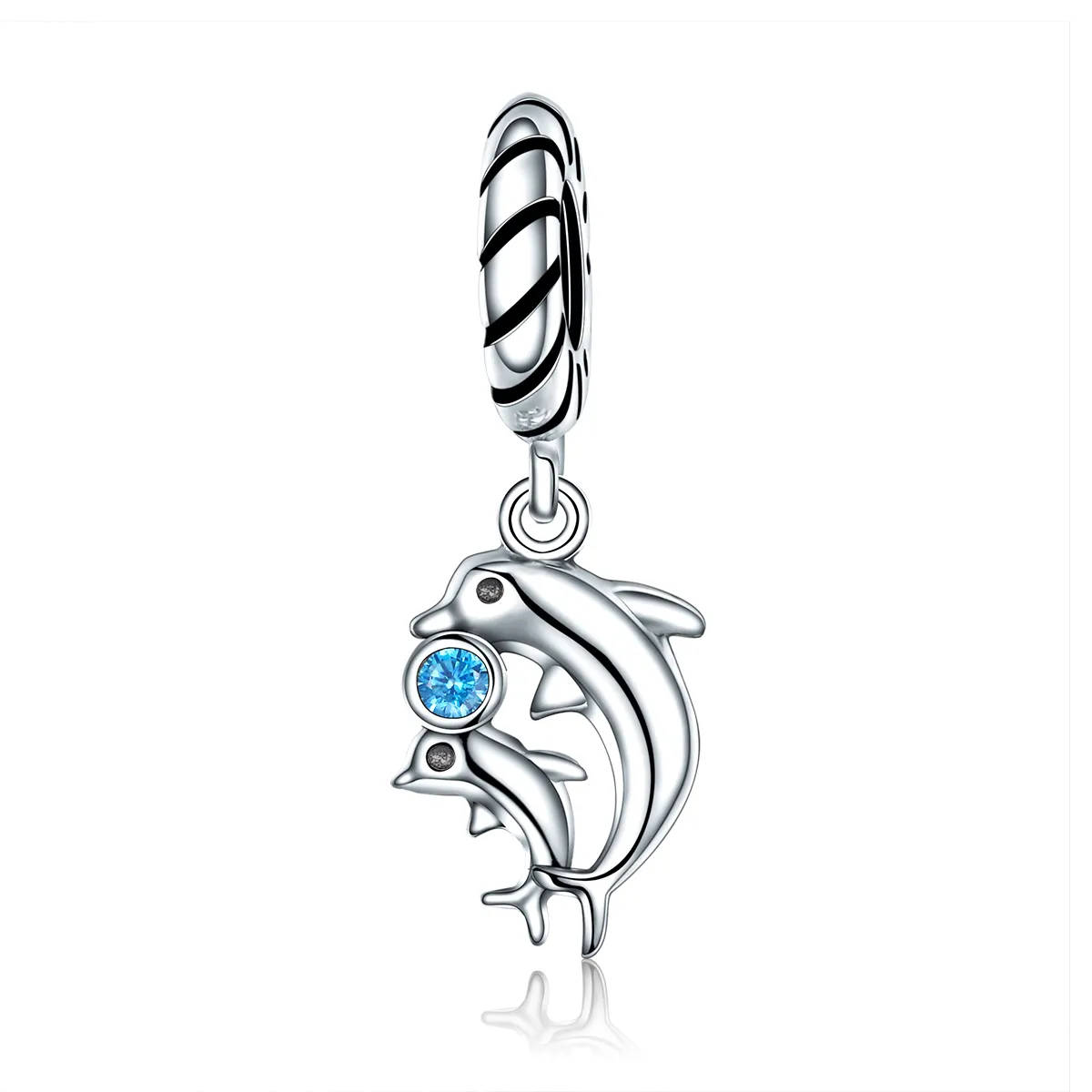 Pandora Style Silver Bangle Charm, Dolphin - SCC264