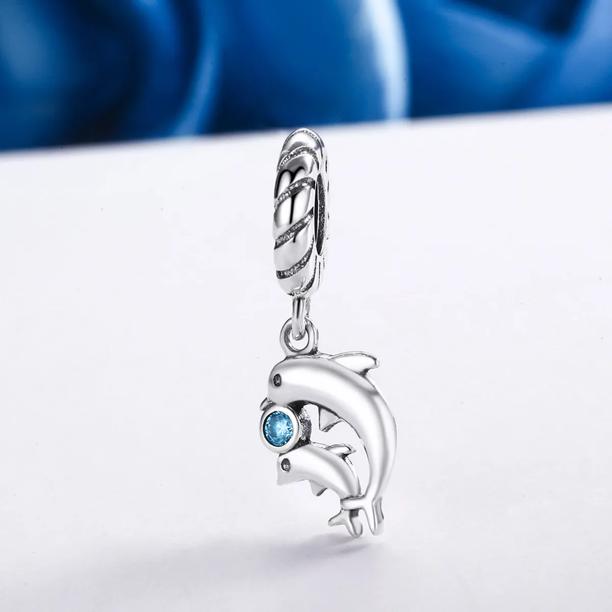 Pandora Style Silver Bangle Charm, Dolphin - SCC264