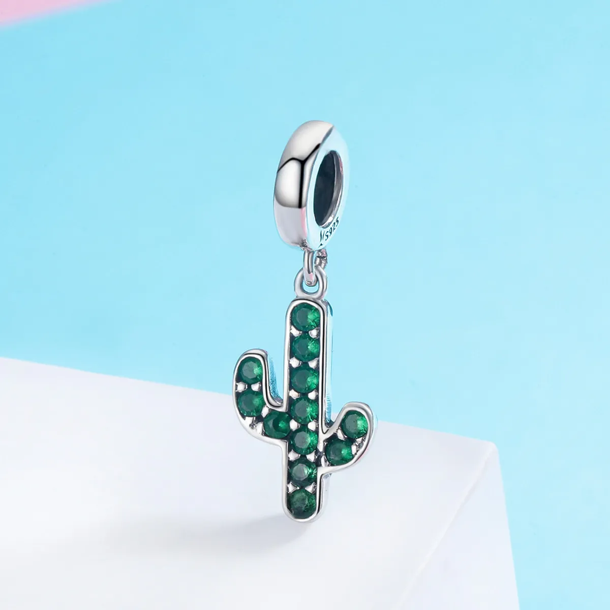 Pandora Style Silver Bangle Charm, Fresh Cactus - SCC515