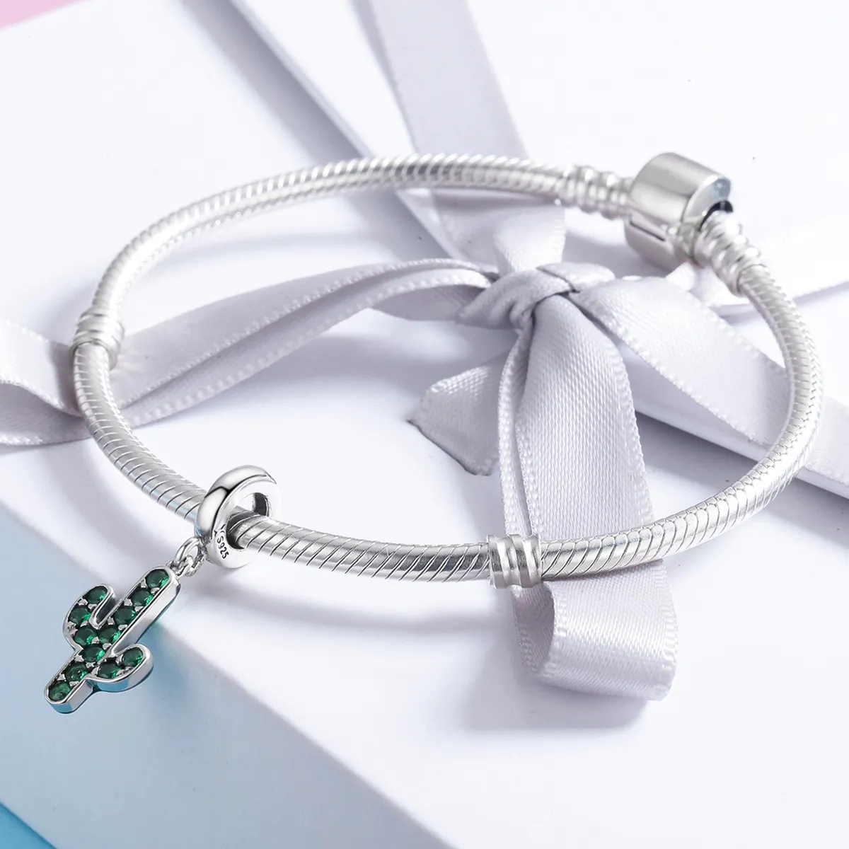 Pandora Style Silver Bangle Charm, Fresh Cactus - SCC515