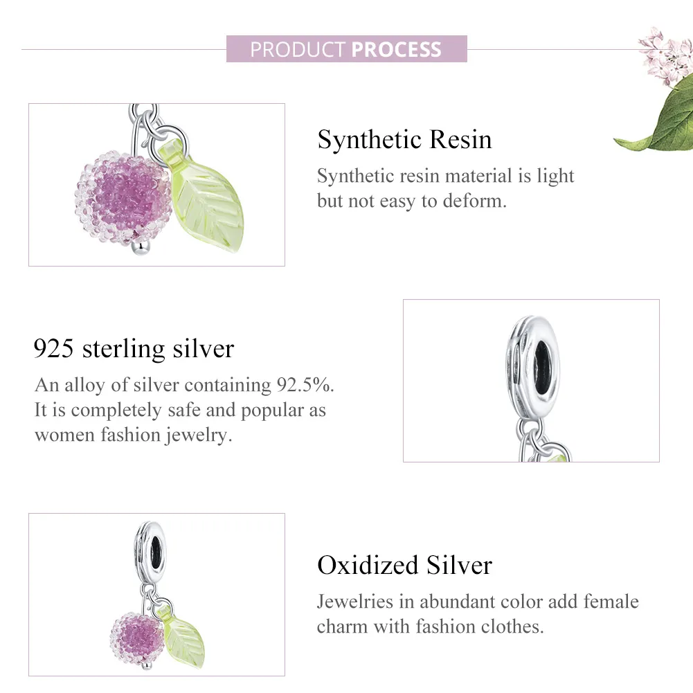 Pandora Style Silver Bangle Charm, Fruit - SCC1802