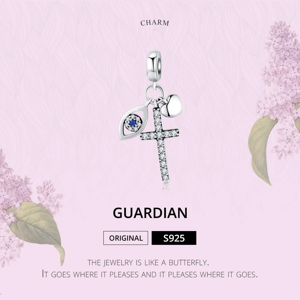 Pandora Style Silver Bangle Charm, Guardian - SCC1327