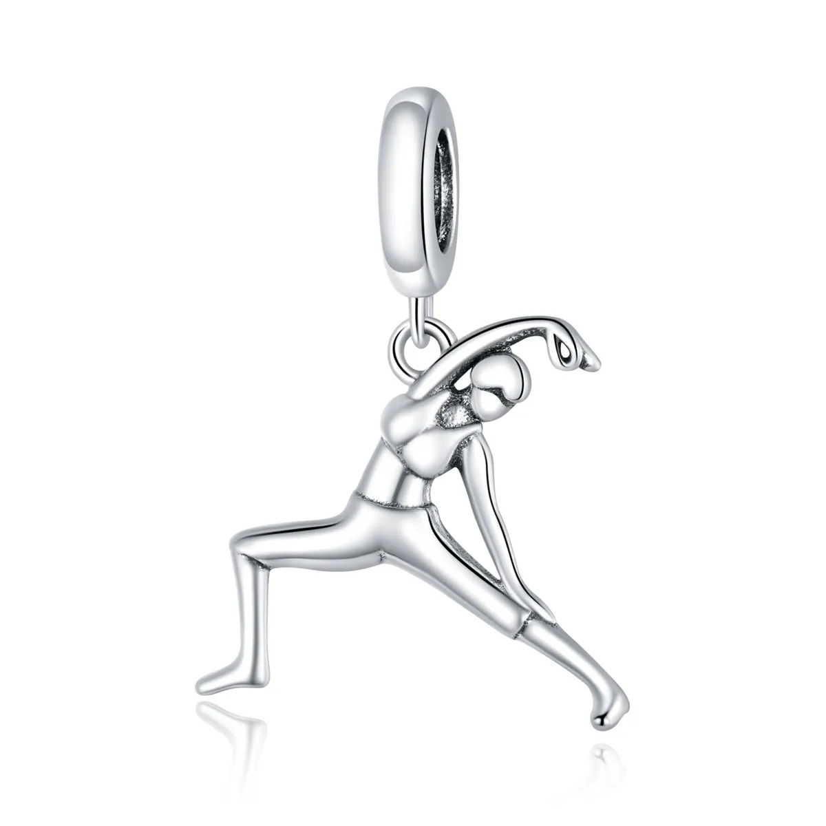 Pandora Style Silver Bangle Charm, Gymnastics - BSC386