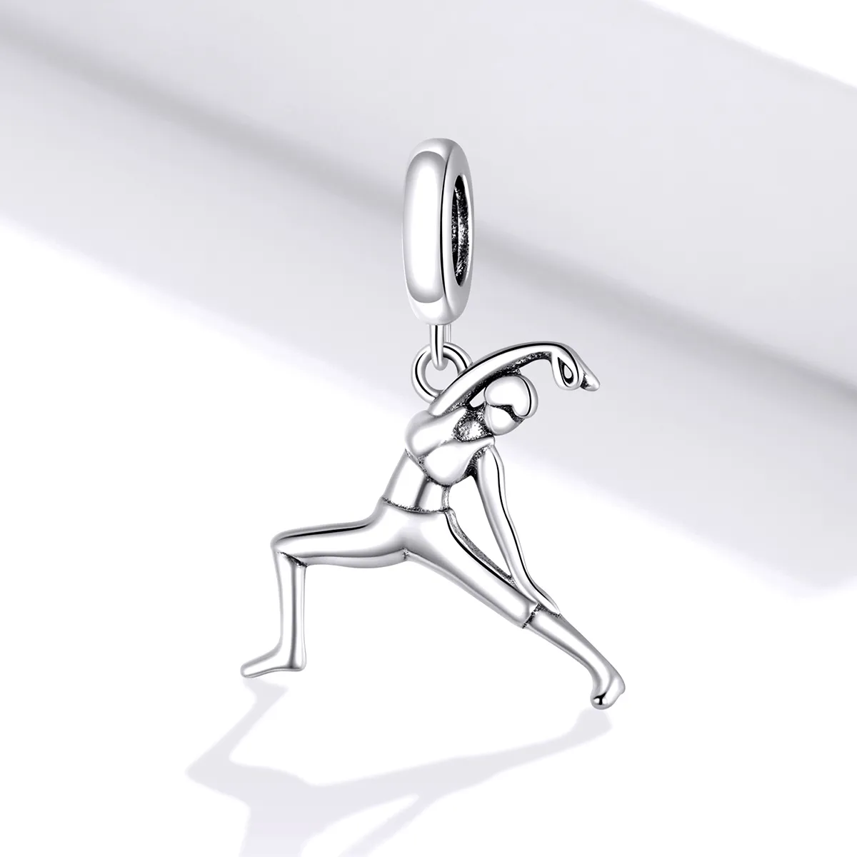 Pandora Style Silver Bangle Charm, Gymnastics - BSC386