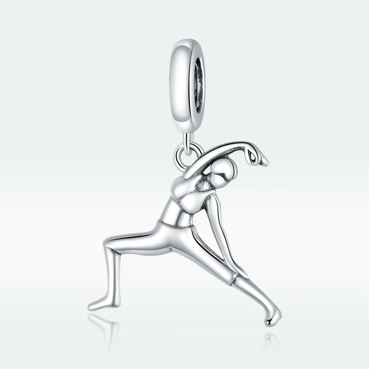 Pandora Style Silver Bangle Charm, Gymnastics - BSC386