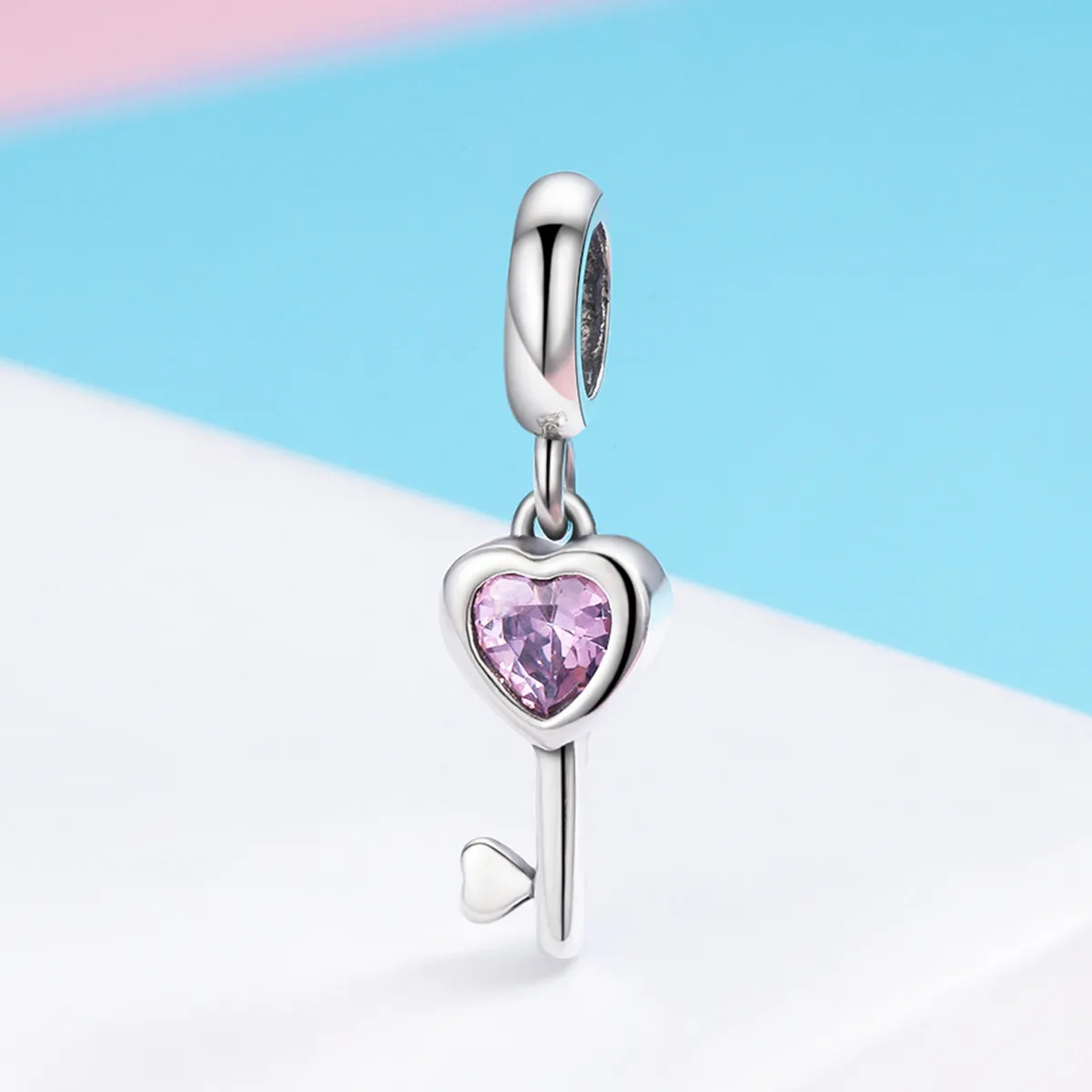 Pandora Style Silver Bangle Charm, Heart Spoon - SCC638