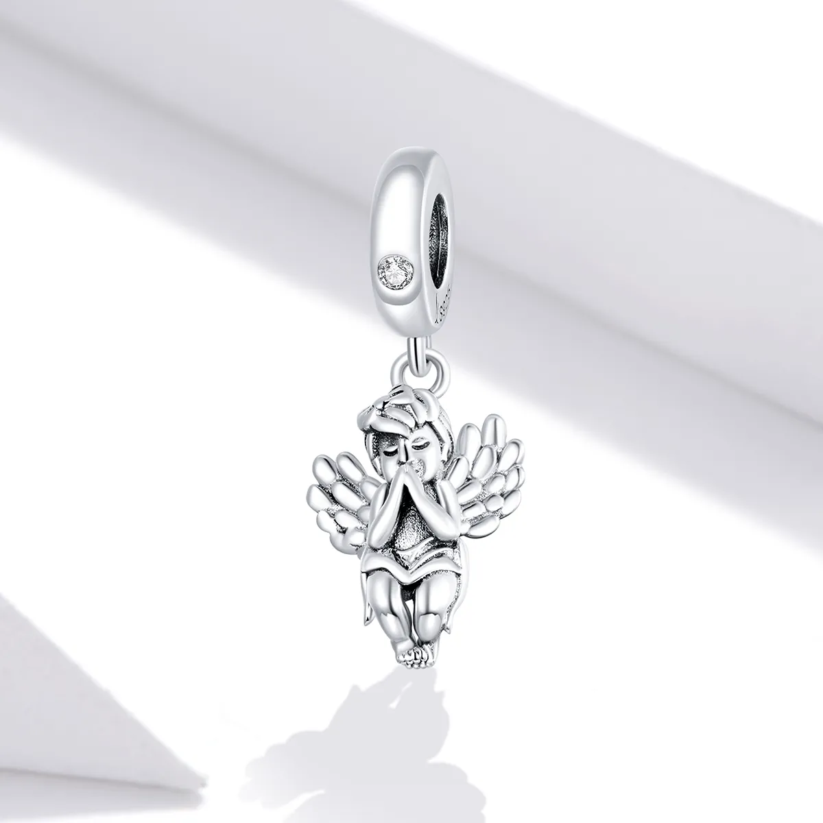 Pandora Style Silver Bangle Charm, Little Angel - SCC1686