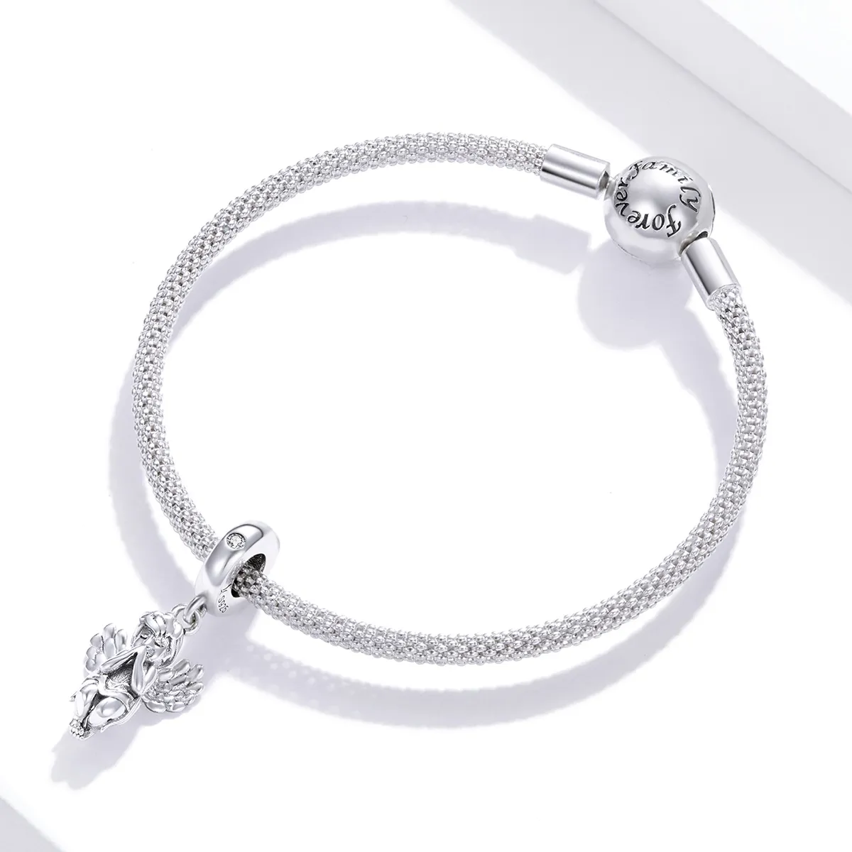 Pandora Style Silver Bangle Charm, Little Angel - SCC1686