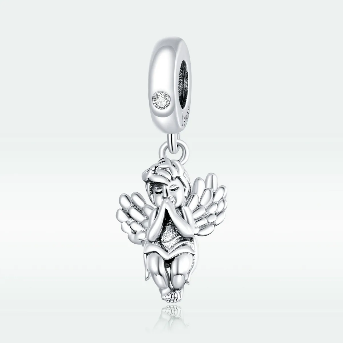 Pandora Style Silver Bangle Charm, Little Angel - SCC1686