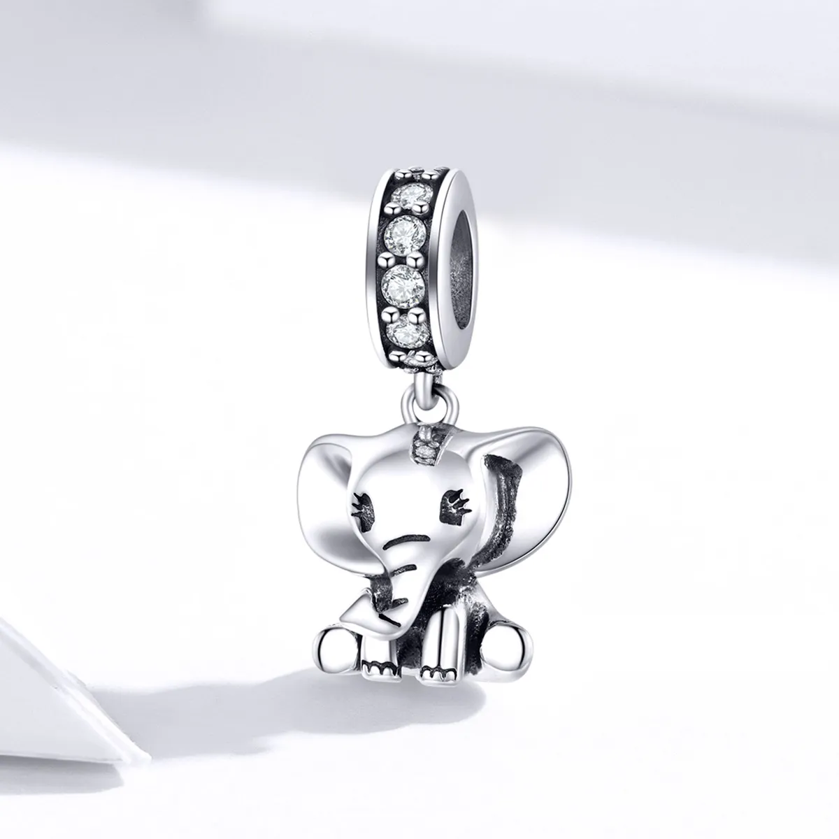 Pandora Style Silver Bangle Charm, Little Elephant - SCC1338