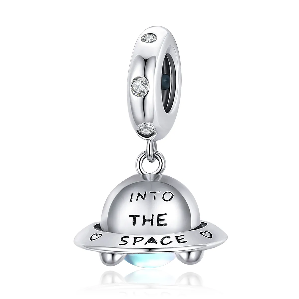 Pandora Style Silver Bangle Charm, Little Spaceship - SCC1696