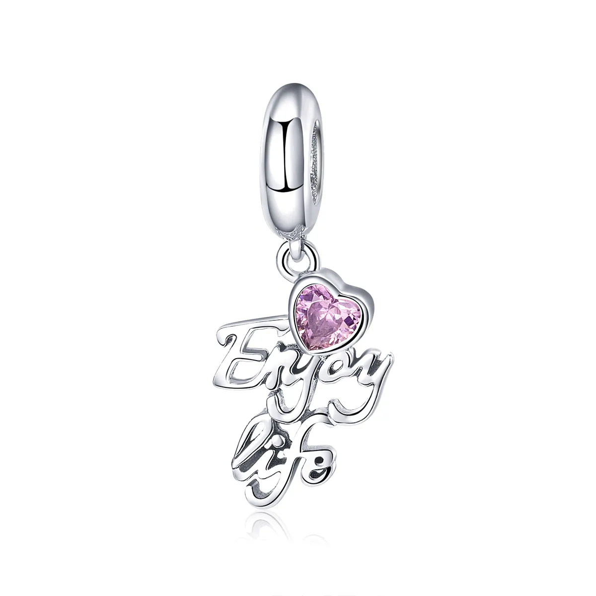 Pandora Style Silver Bangle Charm, Love Life - SCC907