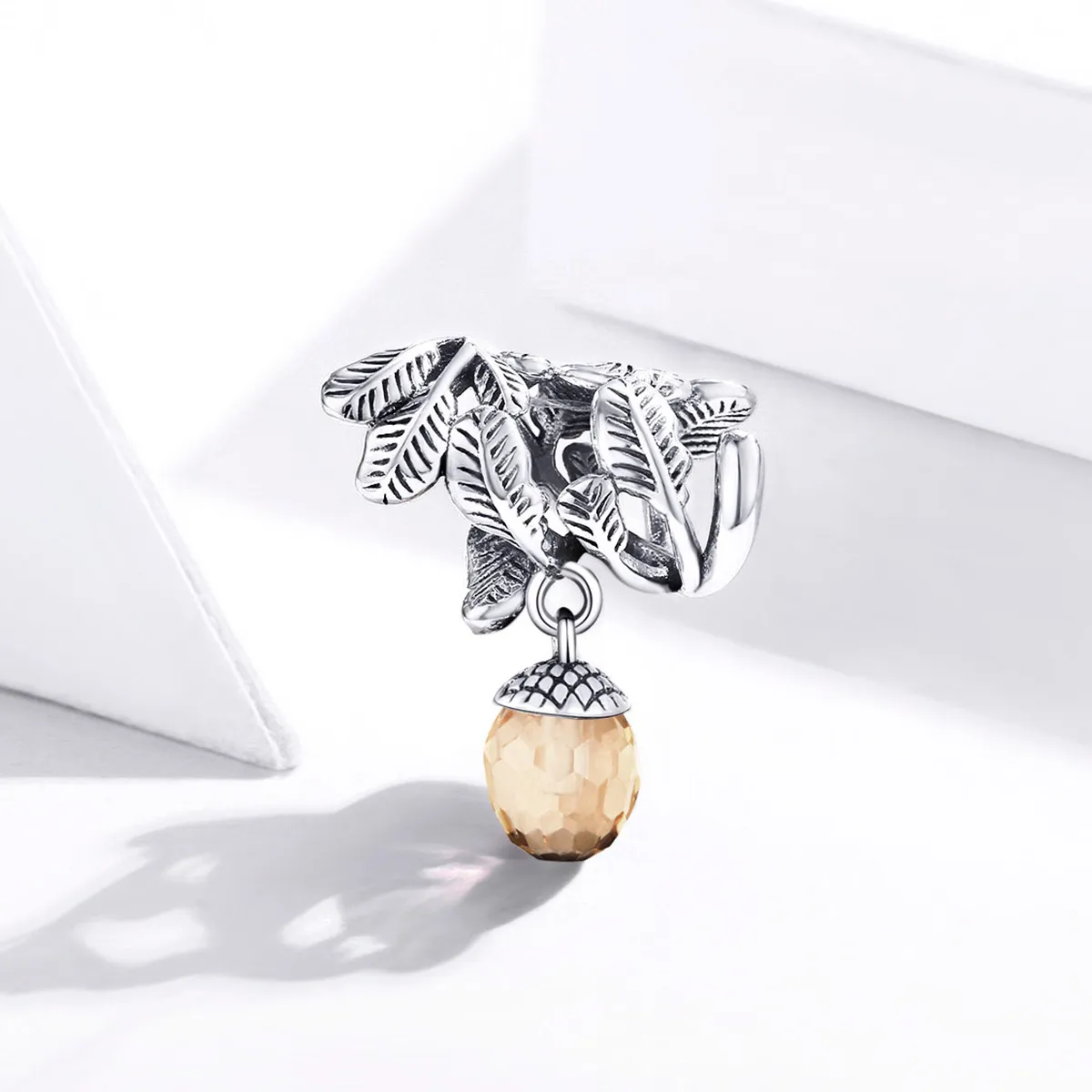 Pandora Style Silver Bangle Charm, Lucky Pine Cone - BSC336