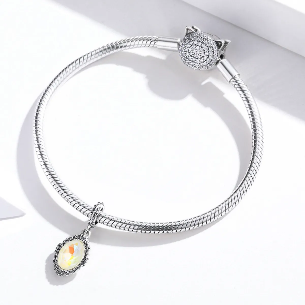 Pandora Style Silver Bangle Charm, Magic Mirror - SCC1815