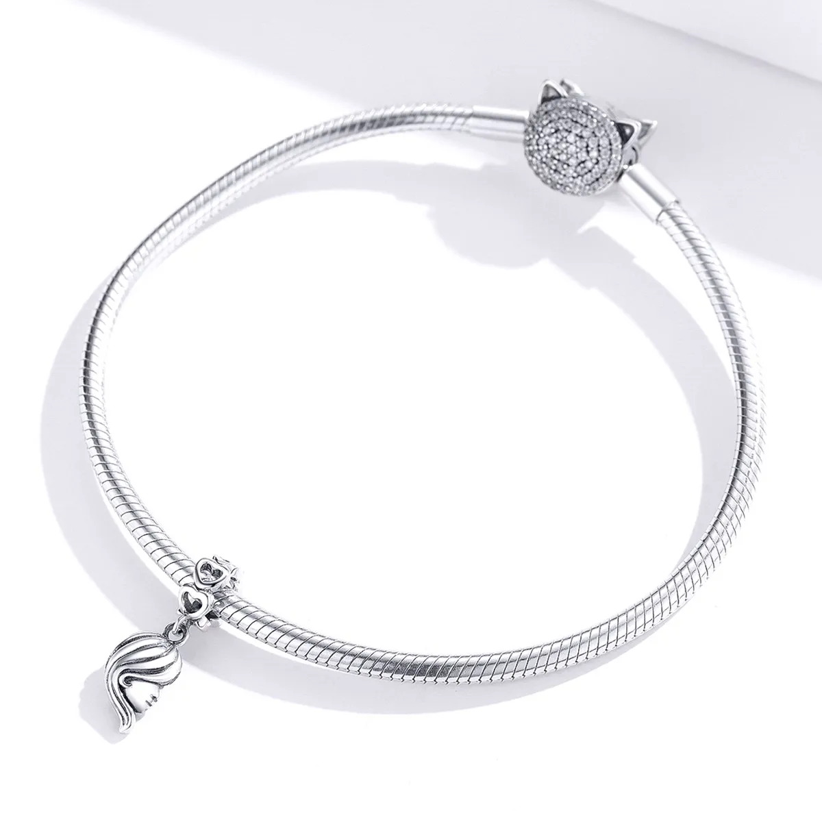 Pandora Style Silver Bangle Charm, Mother and Daughter - BSC275