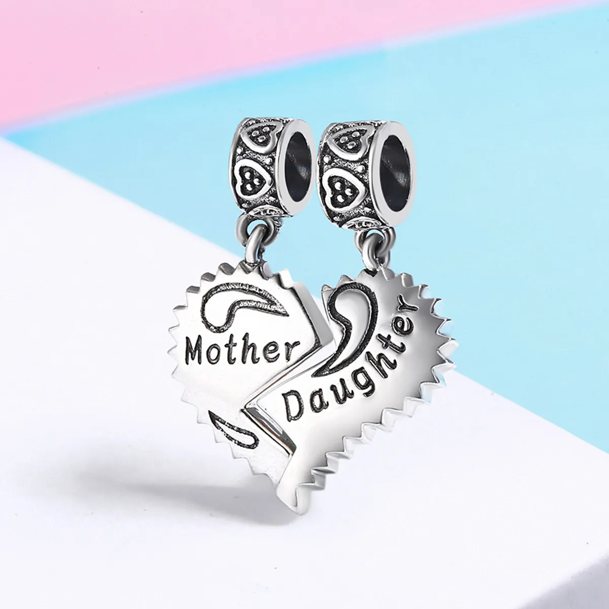 Pandora Style Silver Bangle Charm, Mother and Daughter - SCC427