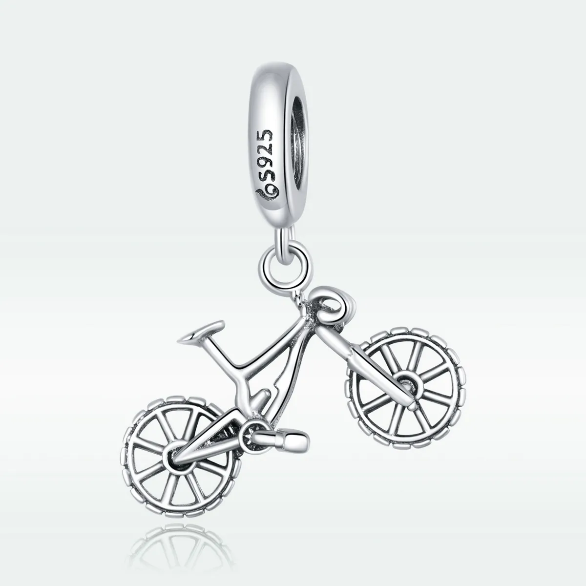 Pandora Style Silver Bangle Charm, Mountain Bike - BSC384