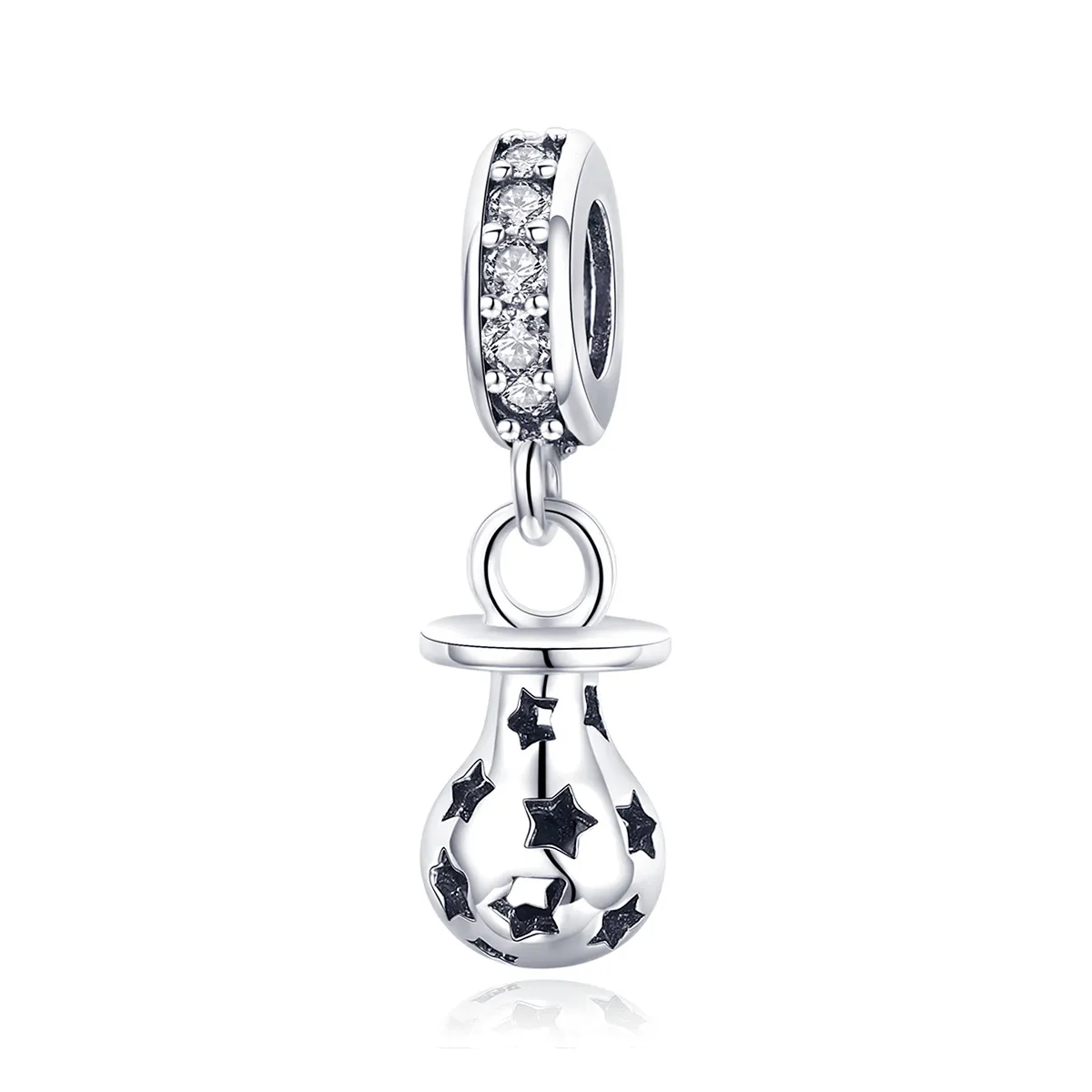 Pandora Style Silver Bangle Charm, Pacifier - SCC891