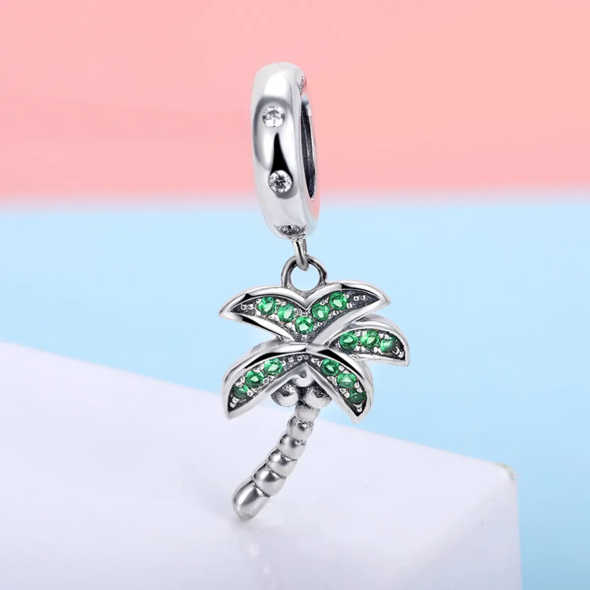 Pandora Style Silver Bangle Charm, Palm Tree - SCC697