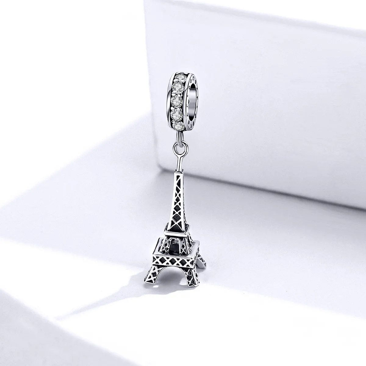 Pandora Style Silver Bangle Charm, Paris Eiffel Tower - BSC154