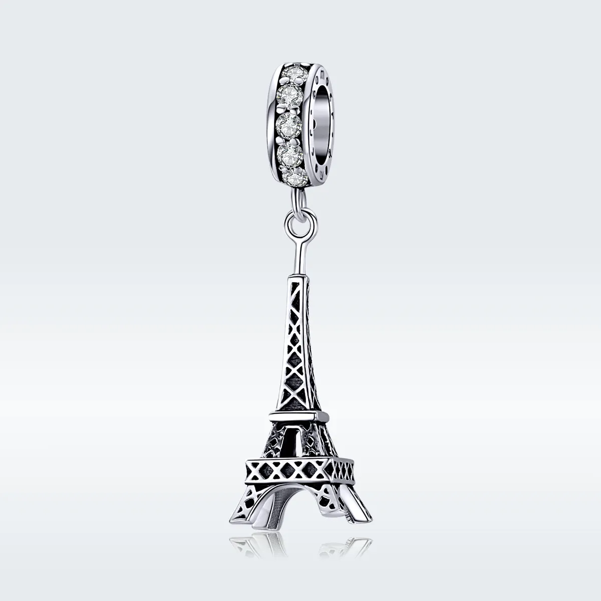 Pandora Style Silver Bangle Charm, Paris Eiffel Tower - BSC154