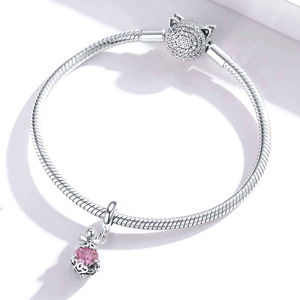 Pandora Style Silver Bangle Charm, Perfume Bottle - SCC1734