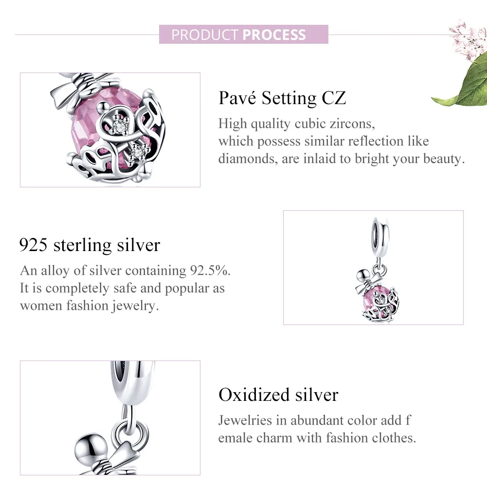 Pandora Style Silver Bangle Charm, Perfume Bottle - SCC1734