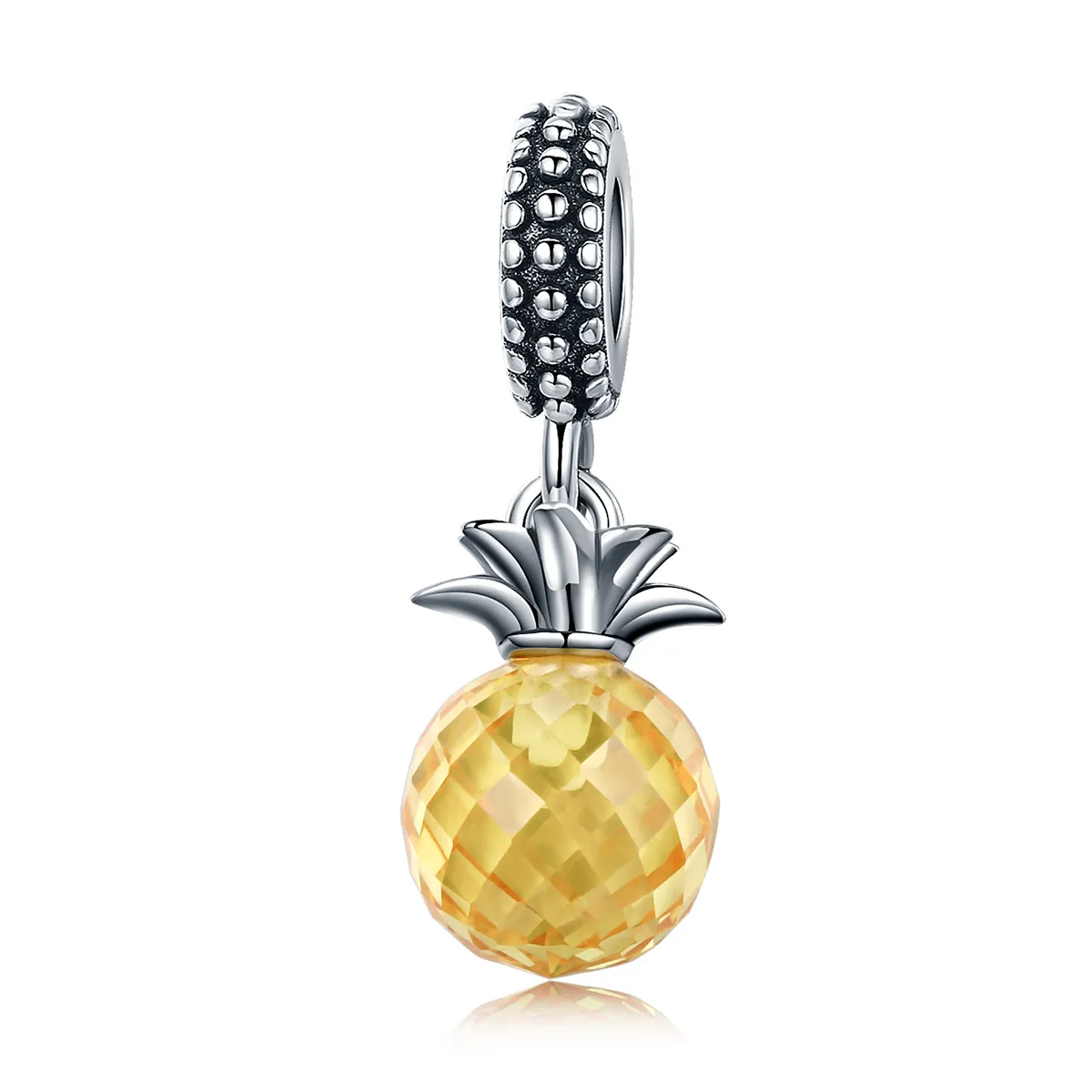 Pandora Style Silver Bangle Charm, Pineapple - SCC150