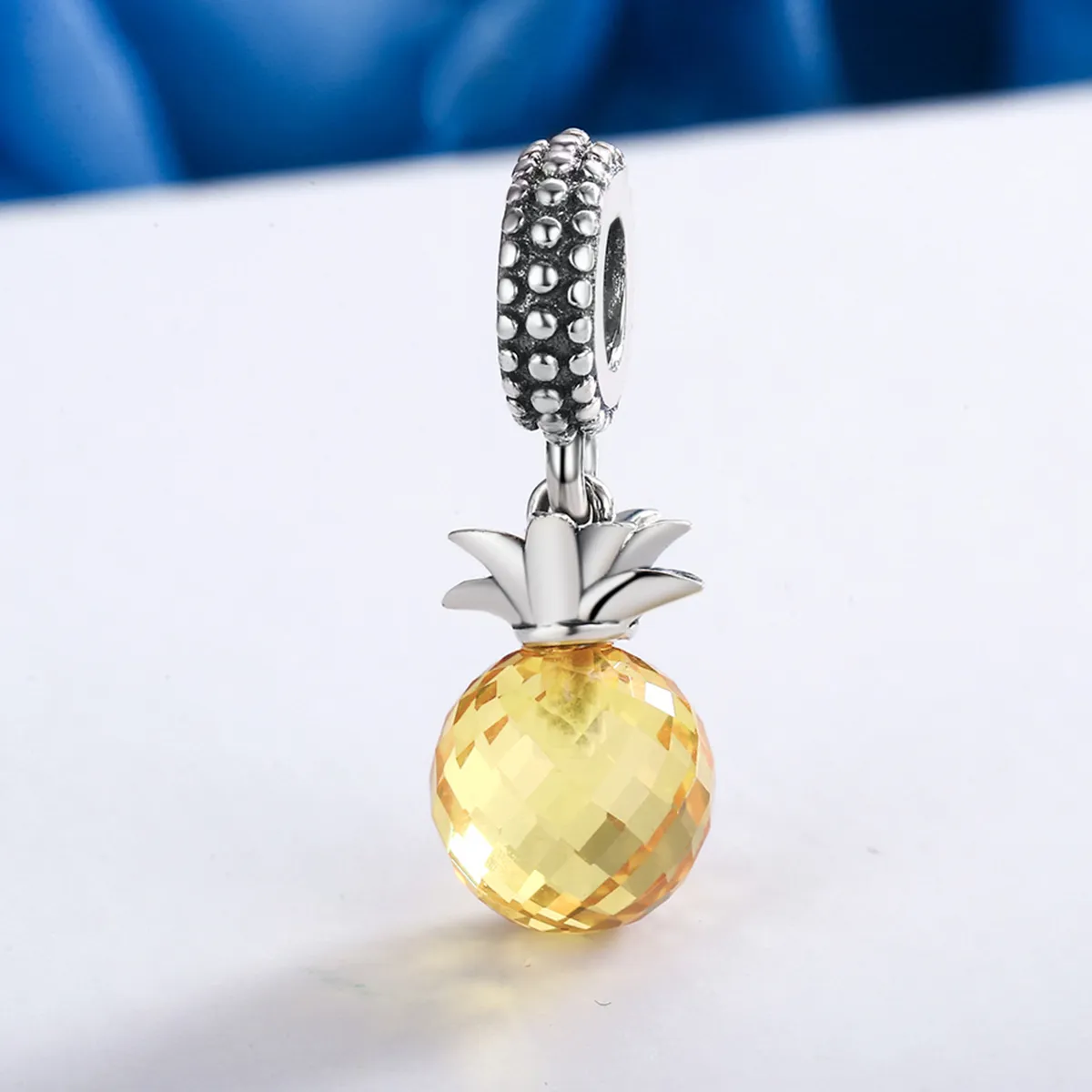 Pandora Style Silver Bangle Charm, Pineapple - SCC150