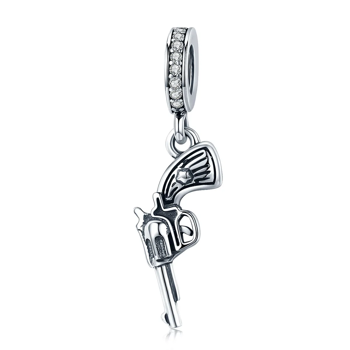 Pandora Style Silver Bangle Charm, Revolver - SCC508