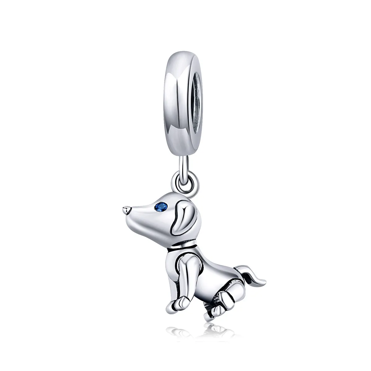 Pandora Style Silver Bangle Charm, Robot Dog - SCC1468