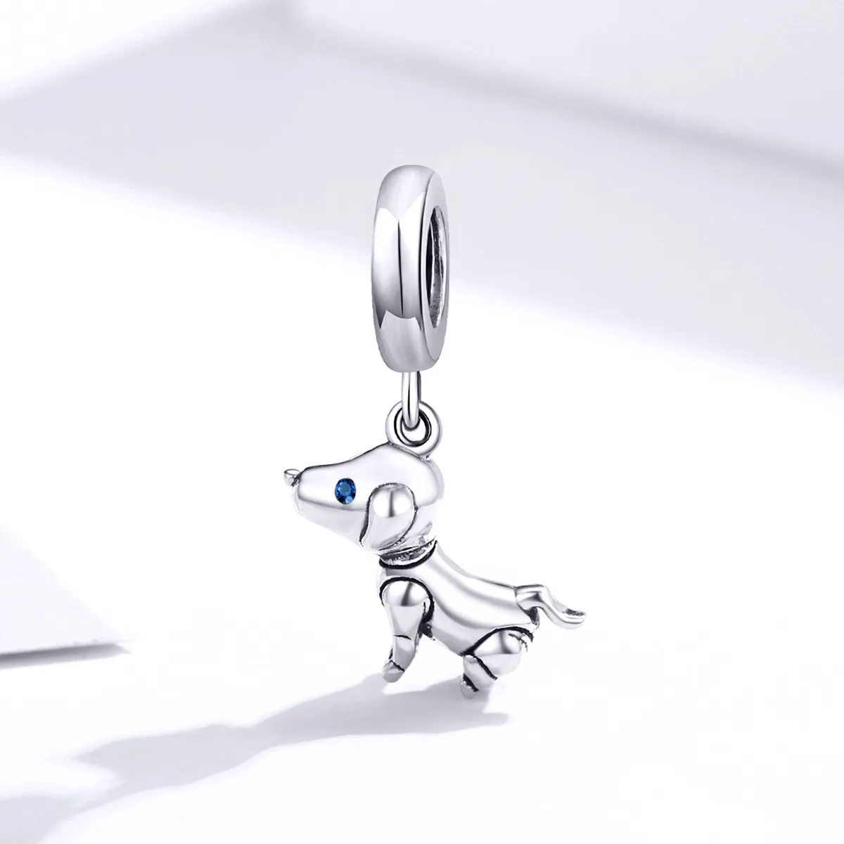 Pandora Style Silver Bangle Charm, Robot Dog - SCC1468