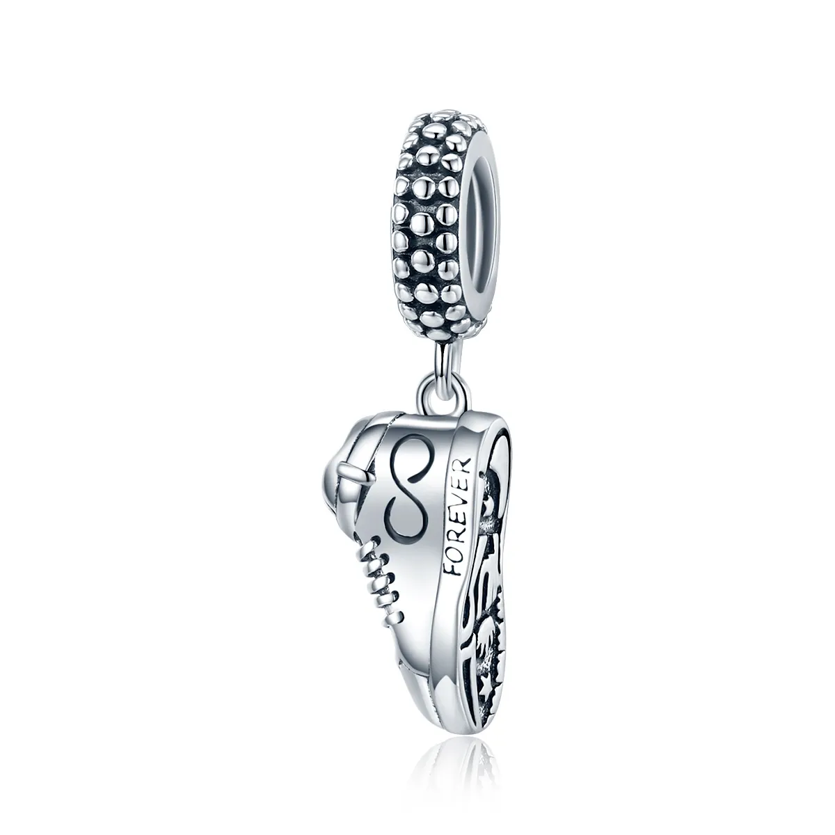 Pandora Style Silver Bangle Charm, Running Sneaker - SCC1541